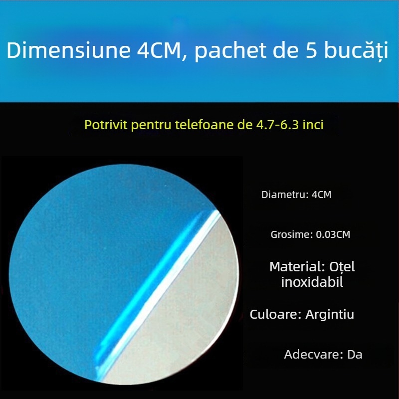 Suport auto pentru telefon cu placă magnetică și ventuză - ultra-subțire