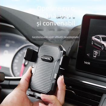 Suport pentru telefon auto cu ventuză, montaj pe bord, rotire la 360°, compatibil universal, 5W putere