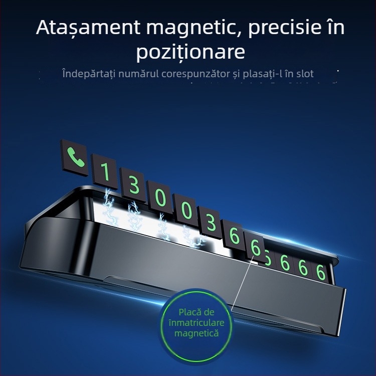 Yi Ju placă metalică de parcare ascunsă, model luminos, cu număr de telefon și logo personalizabil
