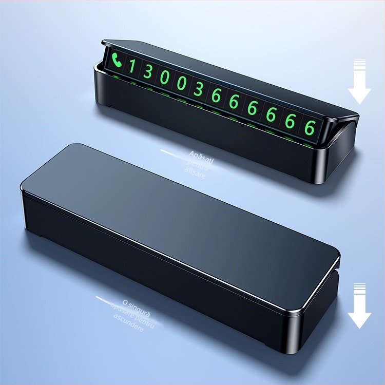Yi Ju placă metalică de parcare ascunsă, model luminos, cu număr de telefon și logo personalizabil