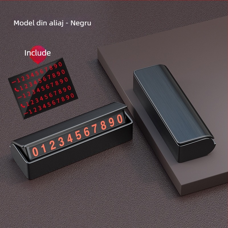 Yi Ju placă metalică de parcare ascunsă, model luminos, cu număr de telefon și logo personalizabil