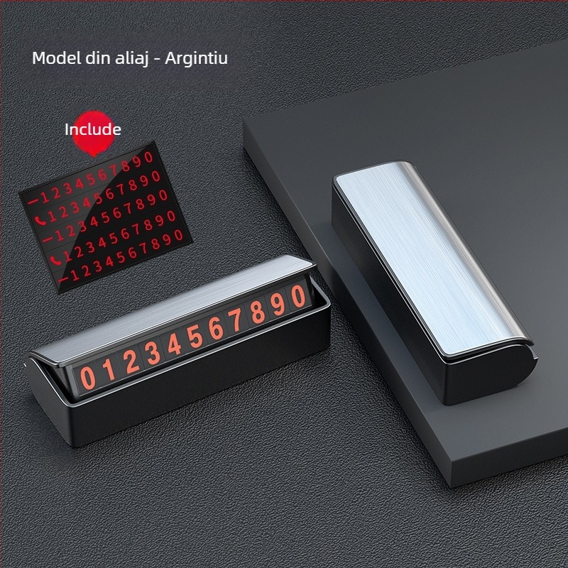 Yi Ju placă metalică de parcare ascunsă, model luminos, cu număr de telefon și logo personalizabil