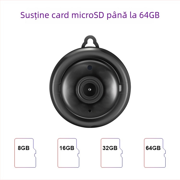 Cameră inteligentă de securitate pentru casă cu WiFi, rezoluție HD, vedere nocturnă infraroșu, pentru interior și exterior