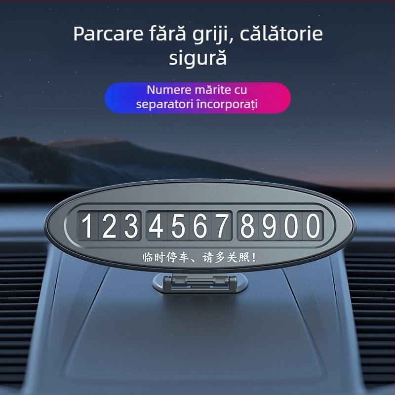 Placă de număr ascunsă pentru mutarea mașinii – model J3, plastic, logo tipărit, personalizare