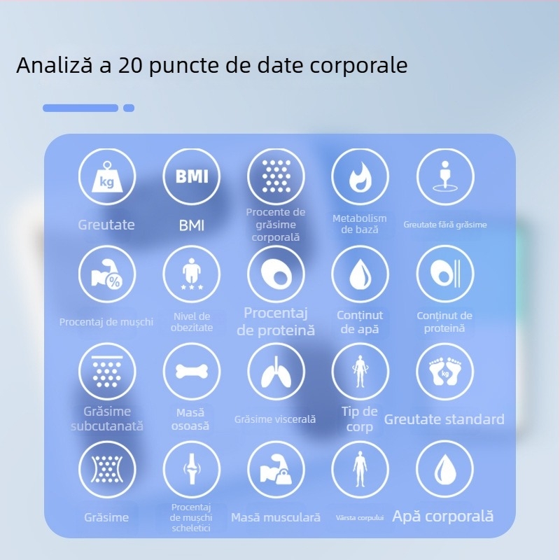 Cântar inteligent pentru masă corporală Worley FG2313WB, 5–180 kg, senzor de precizie înaltă tip G, sticlă temperată, distanță fără fir 5–10 m