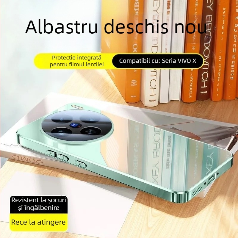  husă de protecție pentru Vivo — sticlă, finisaj electroplacat, protecție anti-cădere, stil simplu și elegant