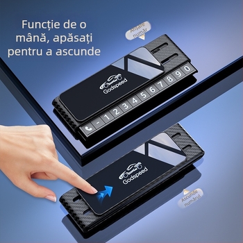 Tablă temporară de parcare pentru mașină, cu număr de telefon, logo imprimat, din oțel inoxidabil