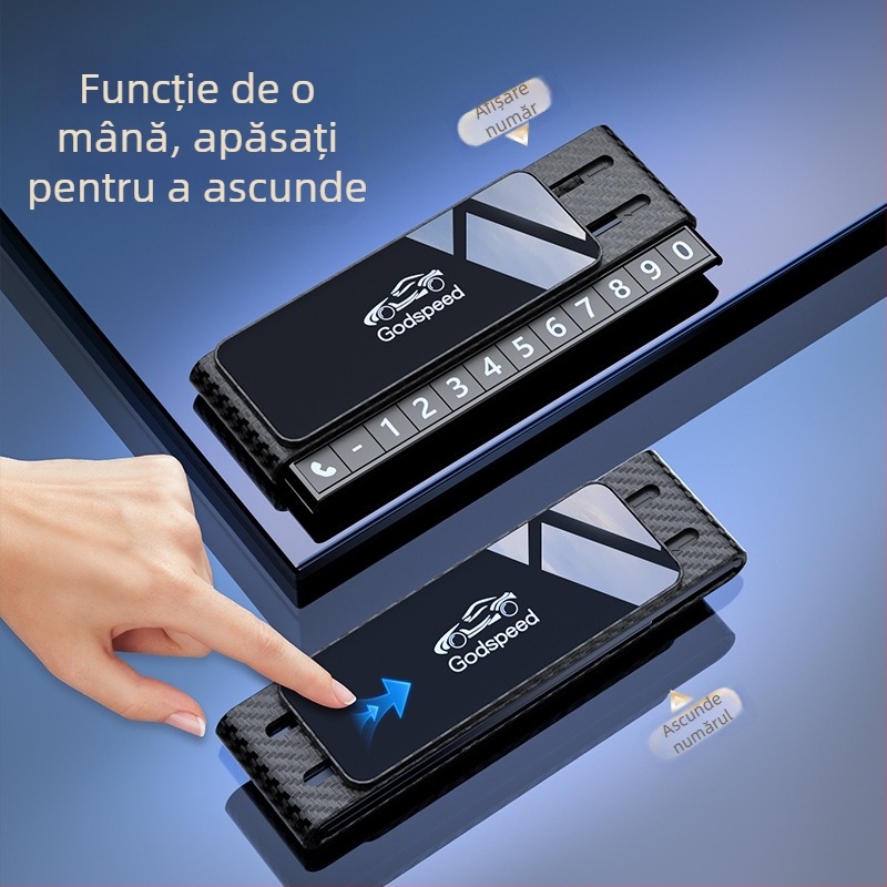Tablă temporară de parcare pentru mașină, cu număr de telefon, logo imprimat, din oțel inoxidabil