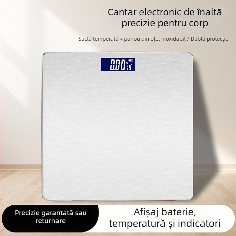Cântar de greutate, alimentat cu baterii, capacitate maximă 180 kg, design simplu în stil japonez, potrivit pentru angajați de birou.