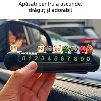 Semn de parcare pentru mașină, design desen animat - Mengya, plastic, model 045, dimensiuni 13×3 cm, personalizabil