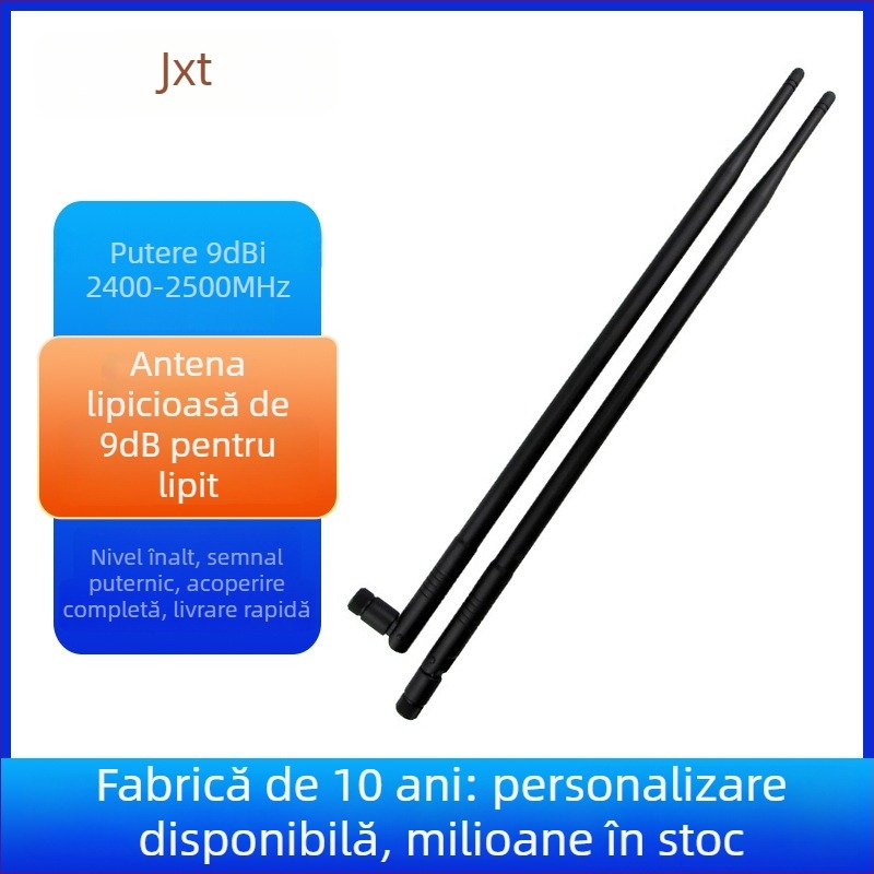 Antenă WiFi 2.4 GHz, 9 dBi, conector SMA, omnidirecțională, câștig ridicat
