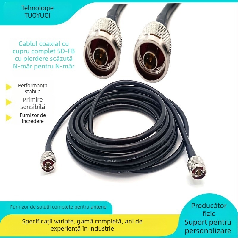 Adaptor extensie antenă coaxială RF, tip N mascul la tip N mascul, 50 Ω, integral din cupru