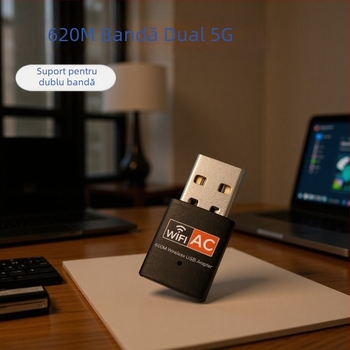 Adaptor USB WiFi pentru set-top box, dual-band 2.4/5.8 GHz, 600 Mbps, RTL8811CU