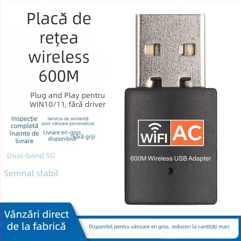 Adaptor USB WiFi pentru set-top box, dual-band 2.4/5.8 GHz, 600 Mbps, RTL8811CU