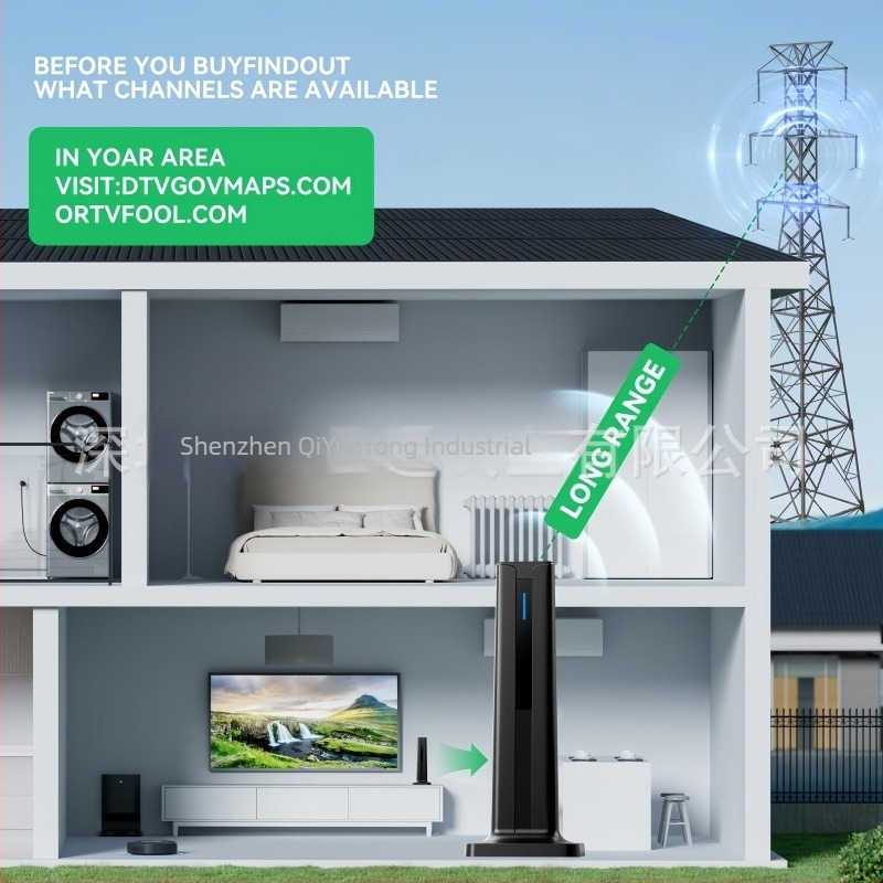 Antena TV digitală DVB-T cu câștig înalt, pentru interior și exterior, 4K