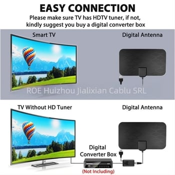 Antena TV digitală HD pentru interior și exterior, design mini grilă, 4K/1080P DVB-T2