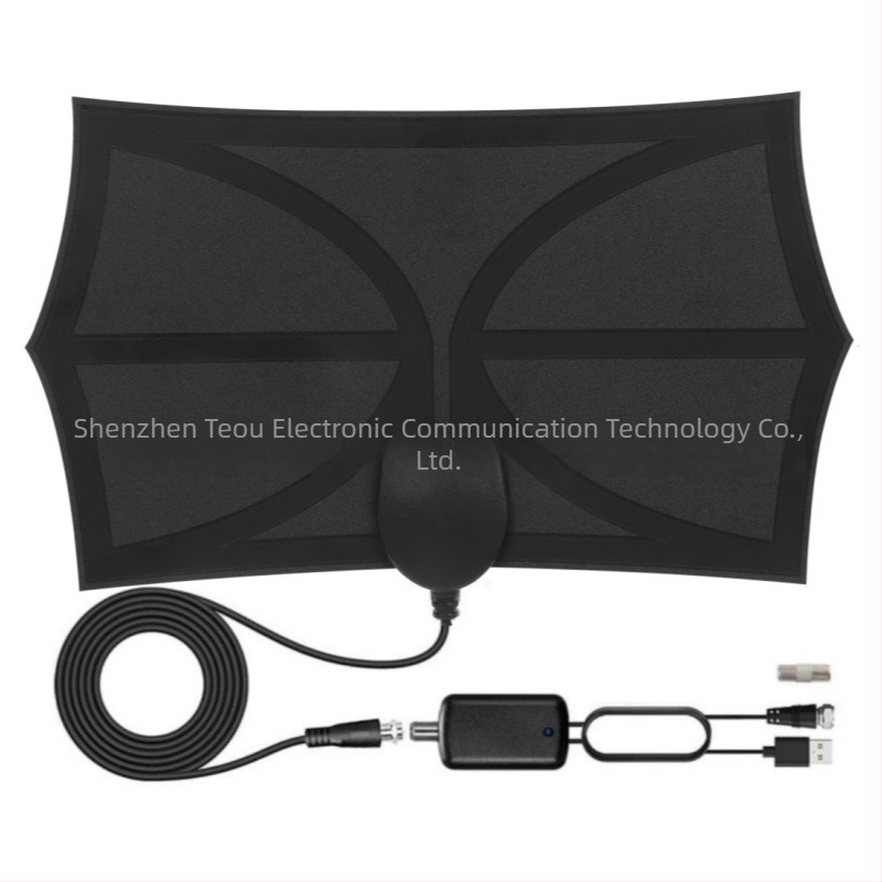 Antena TV hexagonală cu DVB-T/DVB-T2, amplificator, VHF/UHF/FM pentru televiziune digitală