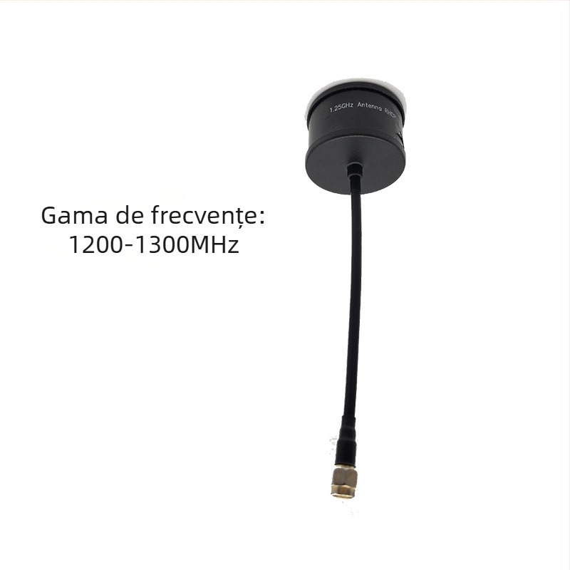 Antena pentru dronă, transmisie FPV video, mare câștig, design rod/Lollipop, benzi 5,8 GHz și 1,2–1,3 GHz