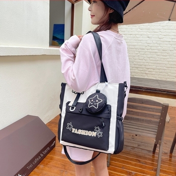 Geantă crossbody din nylon pentru elevi – ultra-ușoară, respirabilă, culoare solidă, căptuțită cu poliester, pentru școală