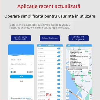 Locator GPS pentru vehicule 2G, model J14A, precizie GPS 3–30 m, alarme: vibrații, întrerupere alimentare, alarmă de incintă, depășire viteză, alimentare din sursa vehiculului, hărți Baidu/AMAP/Google
