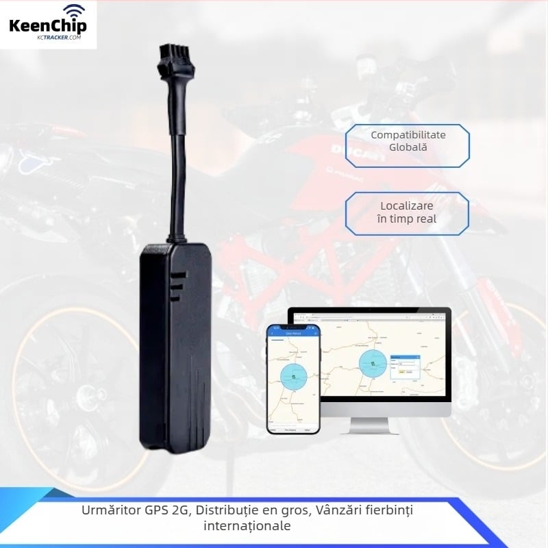 Locator GPS pentru vehicule 2G, model J14A, precizie GPS 3–30 m, alarme: vibrații, întrerupere alimentare, alarmă de incintă, depășire viteză, alimentare din sursa vehiculului, hărți Baidu/AMAP/Google