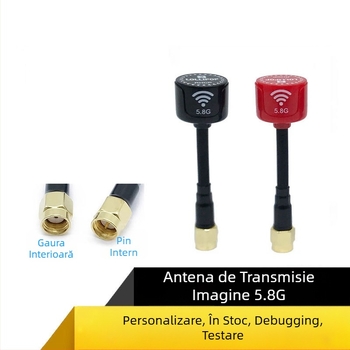 Antena drone 5.8 GHz FPV — câștig înalt pentru transmisia imaginilor, SWR ≤ 1.5