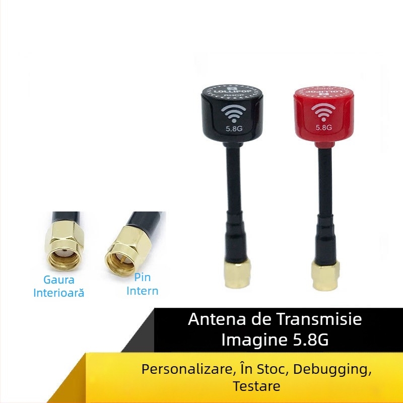 Antena drone 5.8 GHz FPV — câștig înalt pentru transmisia imaginilor, SWR ≤ 1.5