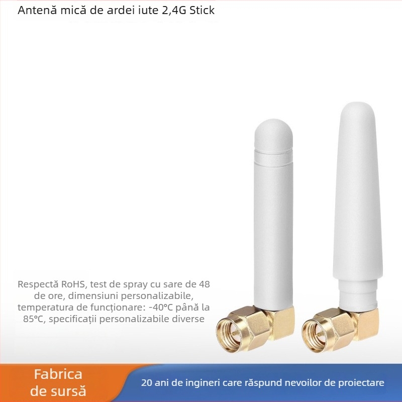 Antena omnidirecțională 2.4 GHz, câștig 3 dBi, în formă de bețișor adeziv, pentru camera auto și router LTE