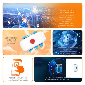 Localizator GPS pentru animale de companie cu apel bidirecțional, impermeabil IPX-6, precizie <10 m, baterie 5 zile, model F35-global