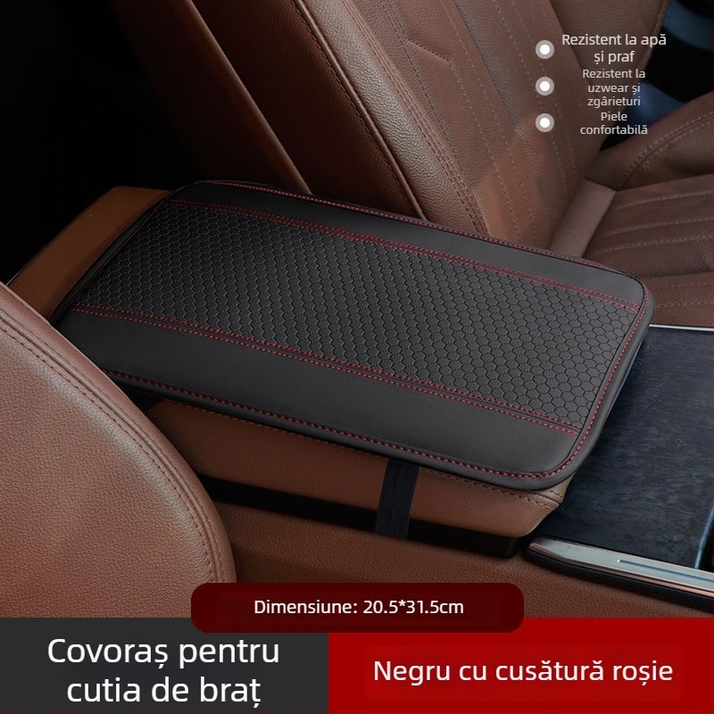 Perna pentru cotieră auto din piele, potrivire universală, personalizabilă