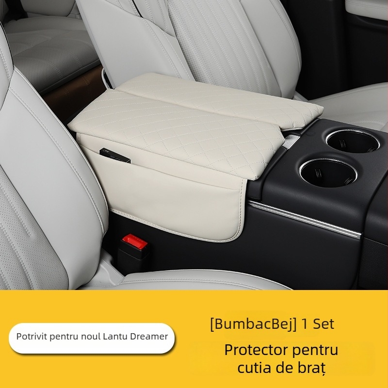 Husă din piele pentru cotiera centrală cu pernă de înălțare pentru Lantu Dreamer