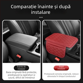 Cotieră auto din piele cu pernă de întărire și buzunar de depozitare, utilizare universală