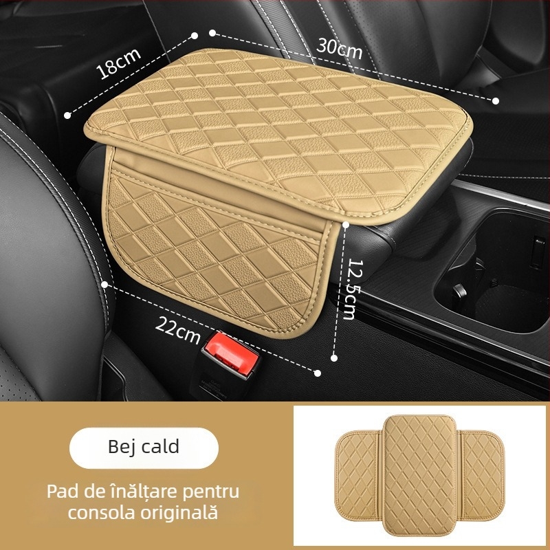 Cotieră auto din piele cu pernă de întărire și buzunar de depozitare, utilizare universală