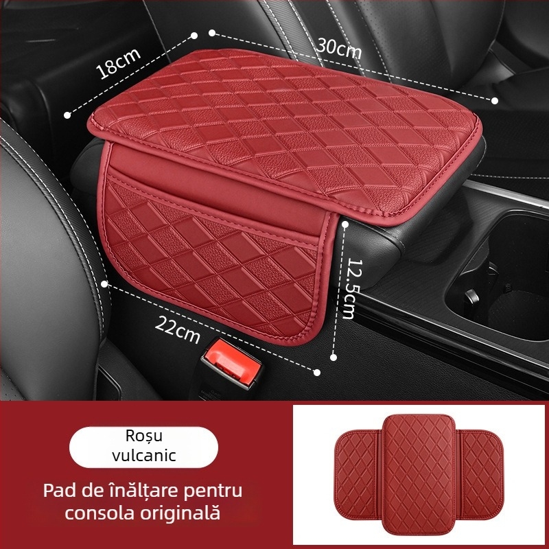 Cotieră auto din piele cu pernă de întărire și buzunar de depozitare, utilizare universală