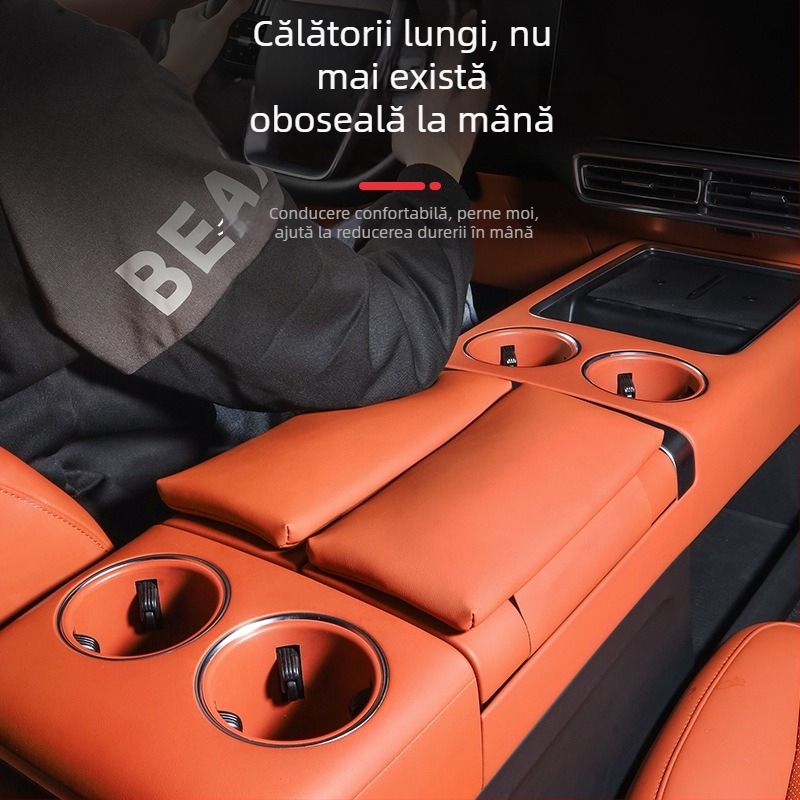 Protecție din piele pentru suportul de braț, pad booster compatibil Ideal L6/L7/L8/L9 – interior auto