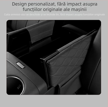 Pad protector din piele pentru cotiera centrală, compatibil cu Chery Tiggo 9 — Forge Ahead, acoperire centrală a cotierii cu pernă de înălțare