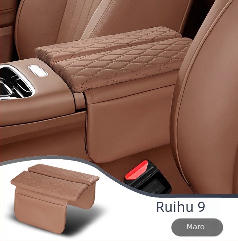 Pad protector din piele pentru cotiera centrală, compatibil cu Chery Tiggo 9 — Forge Ahead, acoperire centrală a cotierii cu pernă de înălțare