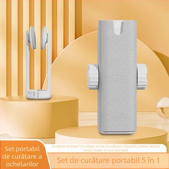 Kit de curățare portabil pentru ochelari și dispozitive — 5 în 1, curățare universală, model QJ033, OEM, 18 g, pachet de 10