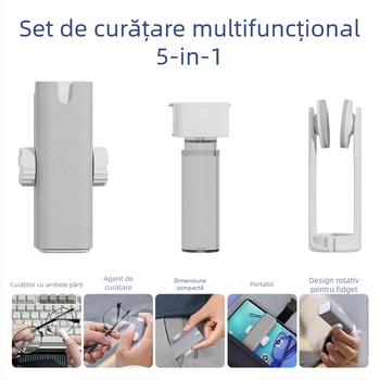 Kit de curățare portabil pentru ochelari și dispozitive — 5 în 1, curățare universală, model QJ033, OEM, 18 g, pachet de 10