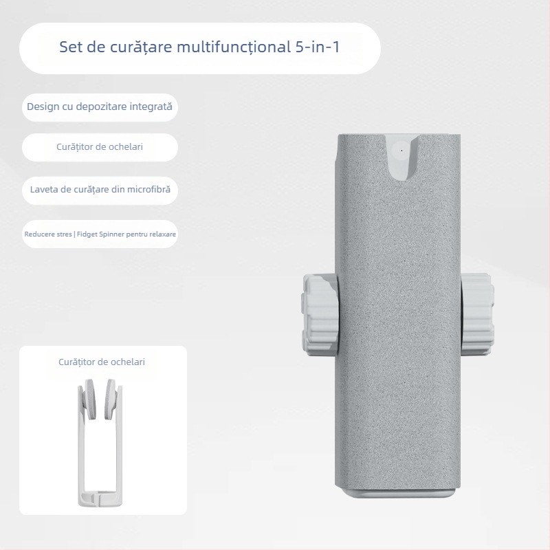 Kit de curățare portabil pentru ochelari și dispozitive — 5 în 1, curățare universală, model QJ033, OEM, 18 g, pachet de 10
