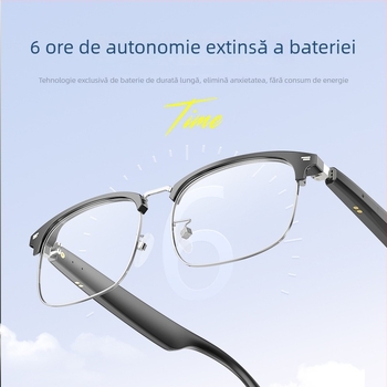 Ochelari Bluetooth cu AI, traducere în 144 de limbi, muzică și apeluri, rază de funcționare 10 m, control prin atingere, protecție UV
