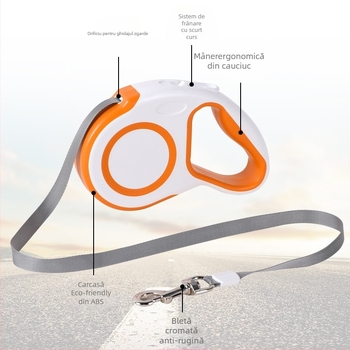 Lesă pentru câini din ABS, telescopic, curea de tracțiune pentru animale de companie, cutie cu 100 bucăți