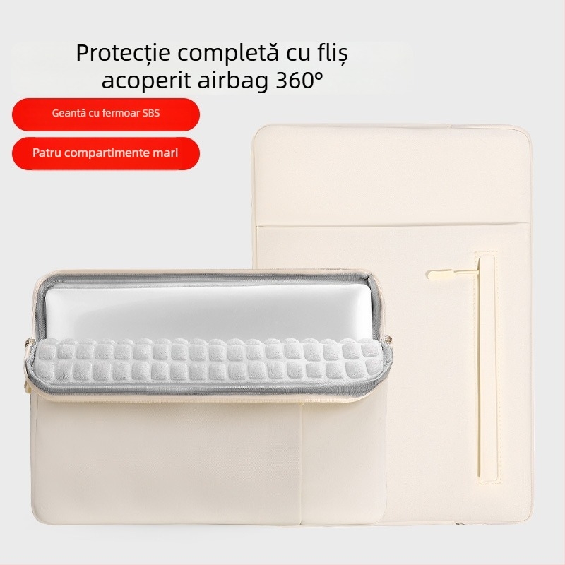 Husă interioară pentru laptop și tabletă cu căptușeală velur și protecție completă cu airbag – Oxford material, impermeabil, rezistent la uzură, antișoc, unisex