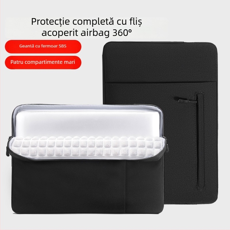 Husă interioară pentru laptop și tabletă cu căptușeală velur și protecție completă cu airbag – Oxford material, impermeabil, rezistent la uzură, antișoc, unisex