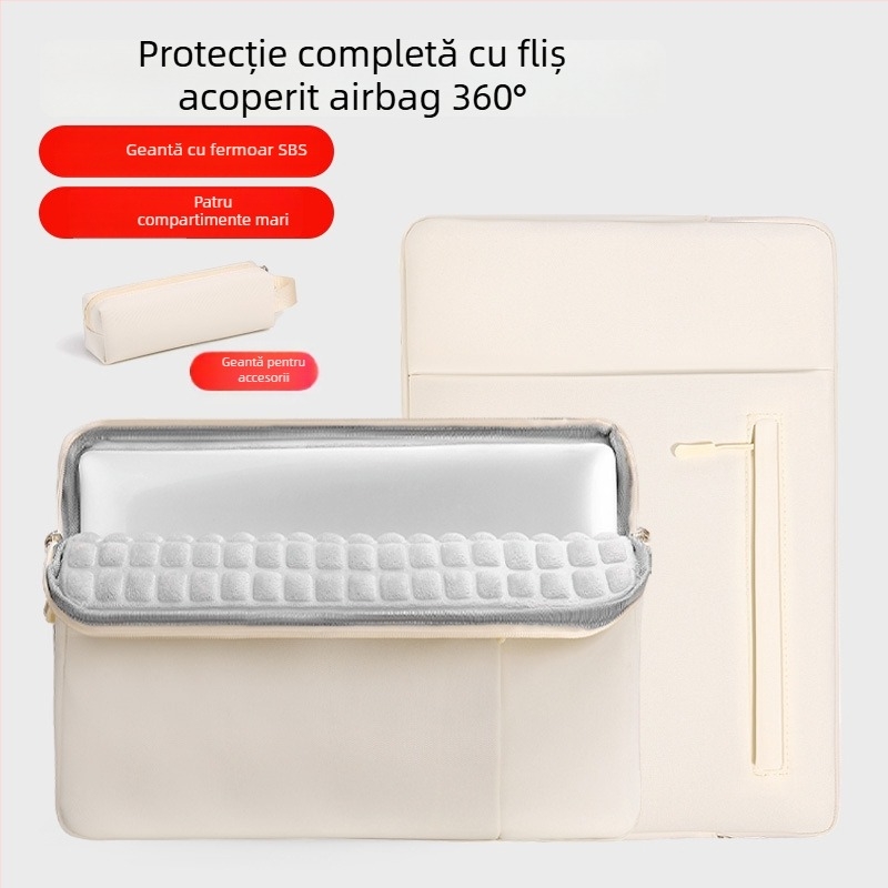 Husă interioară pentru laptop și tabletă cu căptușeală velur și protecție completă cu airbag – Oxford material, impermeabil, rezistent la uzură, antișoc, unisex