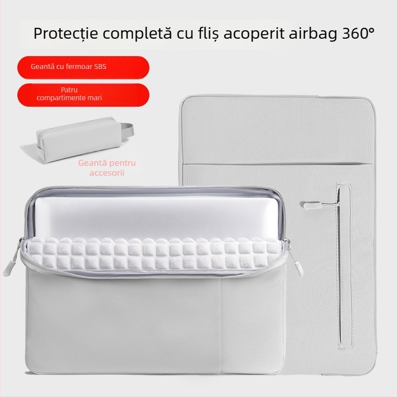 Husă interioară pentru laptop și tabletă cu căptușeală velur și protecție completă cu airbag – Oxford material, impermeabil, rezistent la uzură, antișoc, unisex