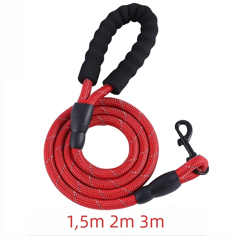 Lesă de câini cu mâner din spumă reflectorizantă, neextensibilă, design tip frânghie — Material: Altul; Categorie produs: Lesă pentru câini; Categorie: Lanț/șnur pentru animale de companie