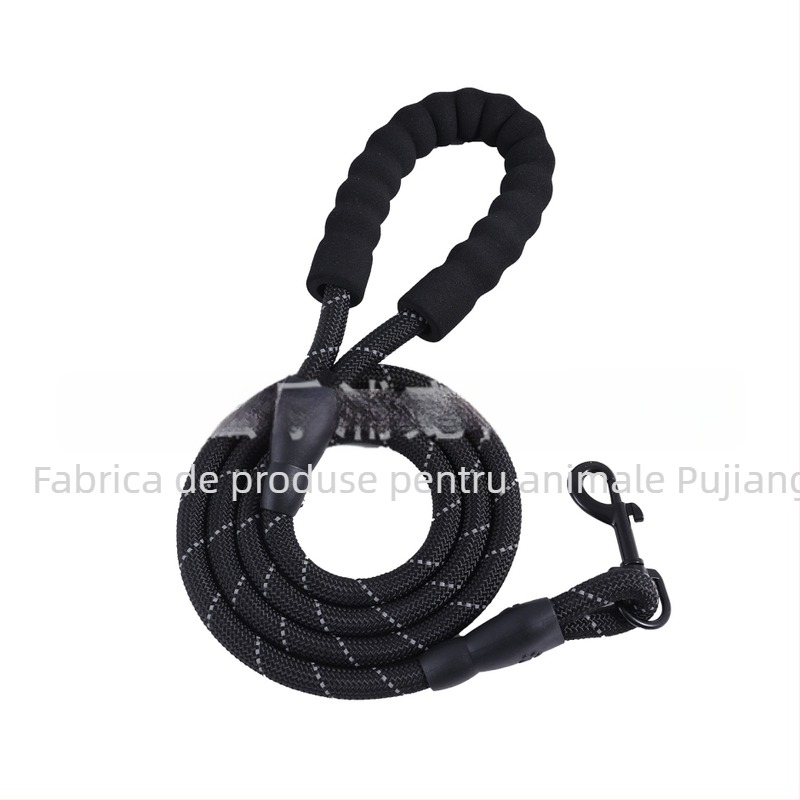 Lesă de câini cu mâner din spumă reflectorizantă, neextensibilă, design tip frânghie — Material: Altul; Categorie produs: Lesă pentru câini; Categorie: Lanț/șnur pentru animale de companie