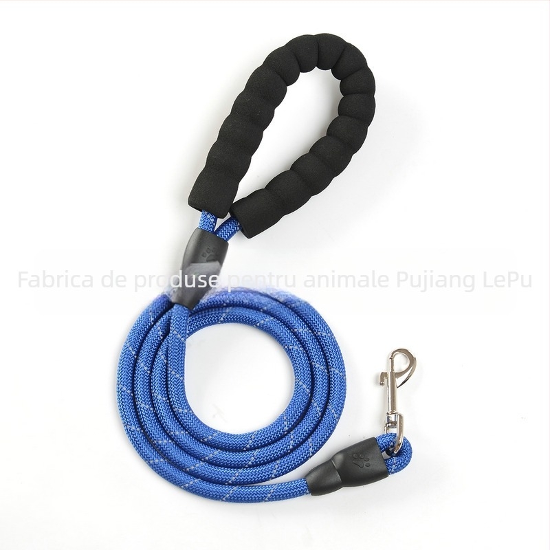 Lesă de câini cu mâner din spumă reflectorizantă, neextensibilă, design tip frânghie — Material: Altul; Categorie produs: Lesă pentru câini; Categorie: Lanț/șnur pentru animale de companie