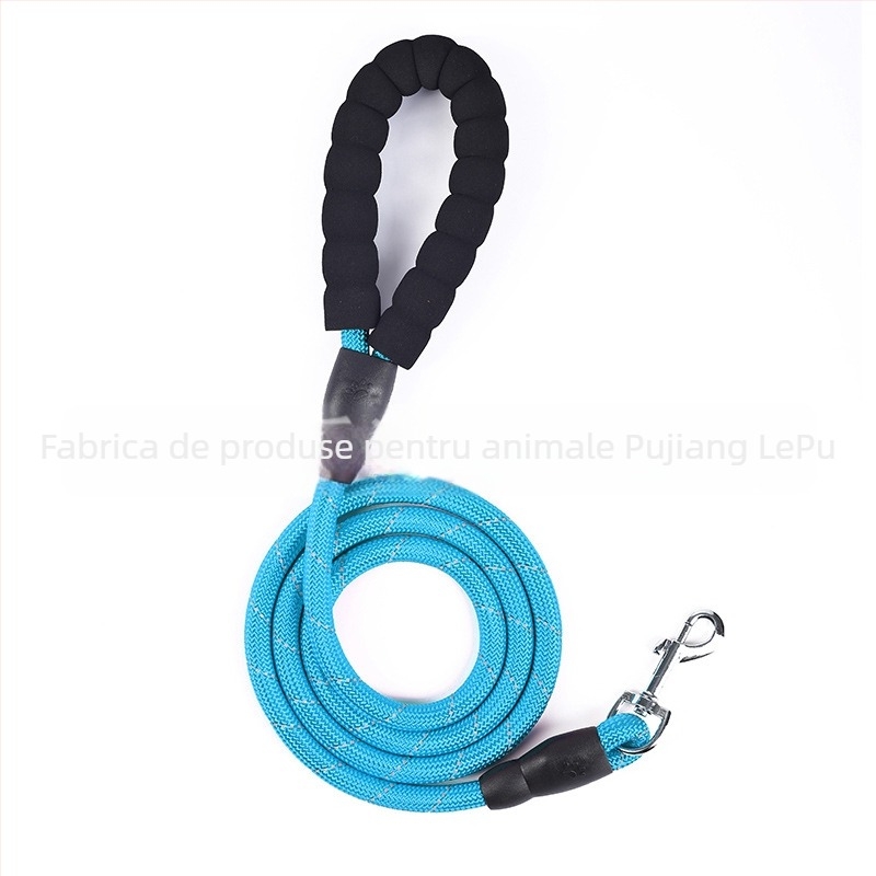 Lesă de câini cu mâner din spumă reflectorizantă, neextensibilă, design tip frânghie — Material: Altul; Categorie produs: Lesă pentru câini; Categorie: Lanț/șnur pentru animale de companie